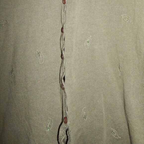 KATHIE LEE women's small thin olive green button front cardigan sweater - Picture 8 of 11